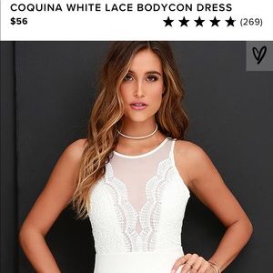 NWOT XSLulus Coquina White Lace Bodycon Dress